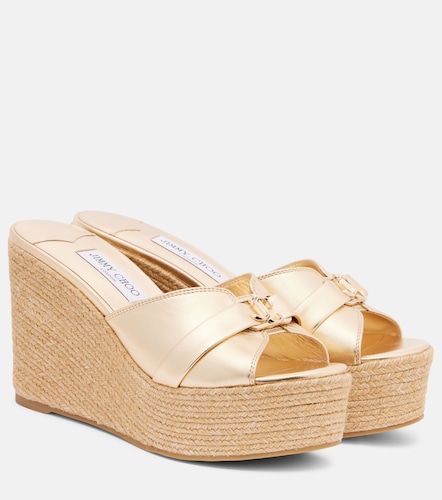 Mules compensées Leda en cuir - Jimmy Choo - Modalova
