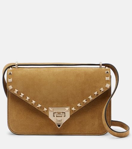 Sac porté épaule Rockstud Small en daim - Valentino Garavani - Modalova