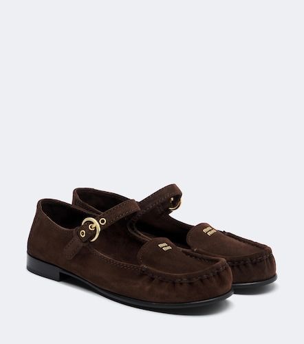 Ballerines Mary Jane en daim - Miu Miu - Modalova