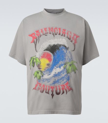 T-shirt en coton à imprimé - Balenciaga - Modalova