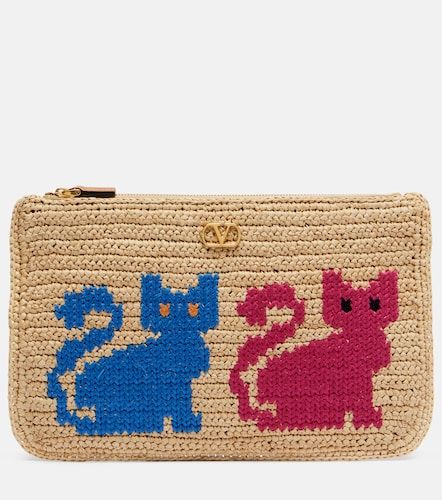 Pochette VLogo en raphia - Valentino Garavani - Modalova