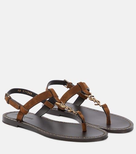 Sandales Cassandra en daim - Saint Laurent - Modalova