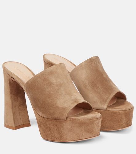 Mules Holly  plateforme en daim - Gianvito Rossi - Modalova