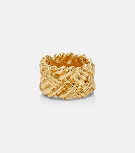 Bague Intreccio en argent sterling plaqué or - Bottega Veneta - Modalova