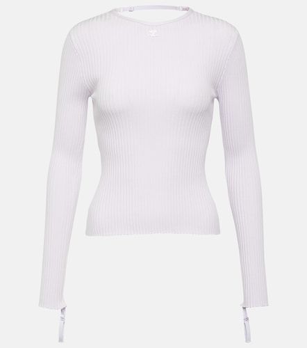 Courrèges Top en maille côtelée à découpes et logo - Courreges - Modalova