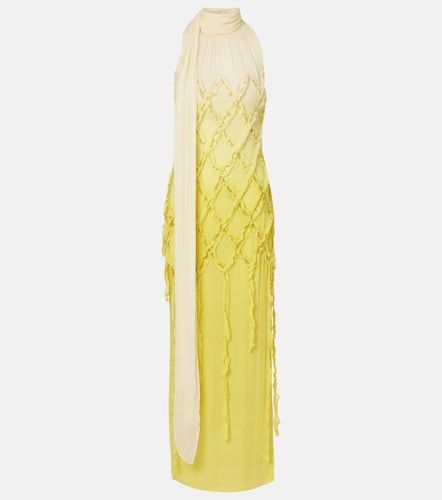 Robe longue en crépon à ornements - Blumarine - Modalova
