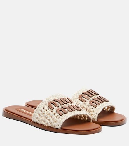 Miu Miu Mules à finitions en cuir - Miu Miu - Modalova