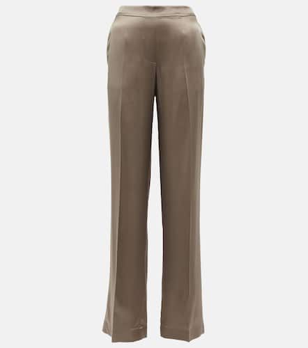 Pantalon Tova à taille haute en satin de soie - Joseph - Modalova