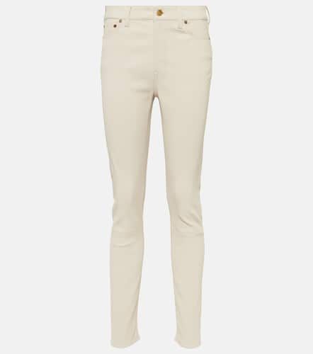 Pantalon skinny à taille haute en cuir - Polo Ralph Lauren - Modalova