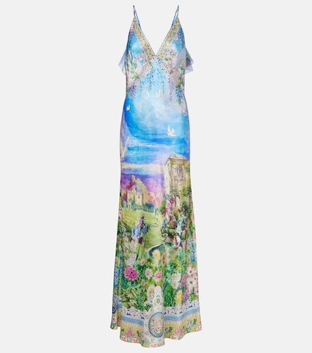 Robe nuisette en soie imprimée - Camilla - Modalova