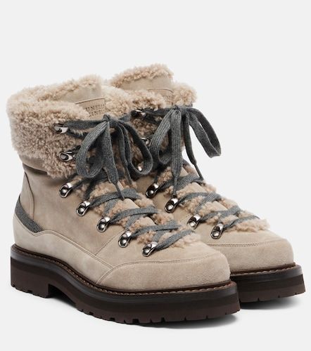 Bottines en daim et shearling - Brunello Cucinelli - Modalova