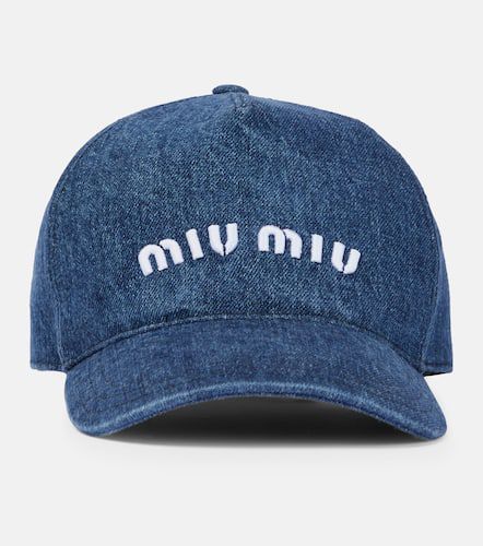 Miu Miu Casquette en jean à logo - Miu Miu - Modalova