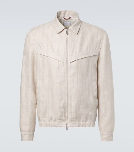 Blouson en lin à rayures - Brunello Cucinelli - Modalova