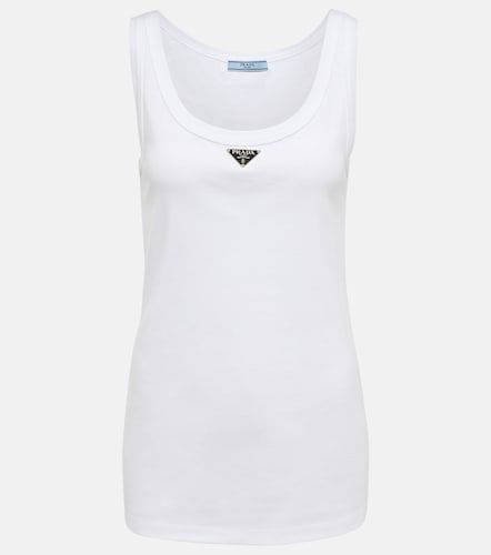 Prada Top en coton à logo - Prada - Modalova