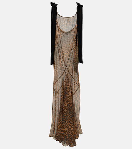 Robe longue en soie à motif léopard - Nina Ricci - Modalova