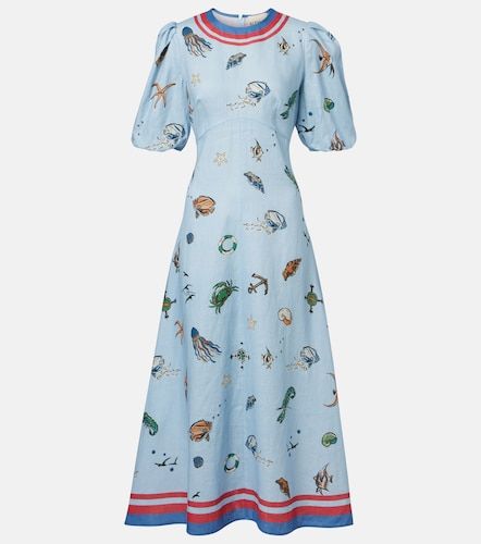Alémais Robe midi imprimée en lin - Alemais - Modalova
