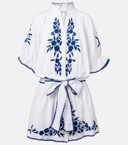 Robe en coton et lin brodés - Juliet Dunn - Modalova
