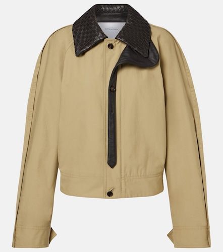 Veste blouson Intrecciato bordée de cuir - Bottega Veneta - Modalova