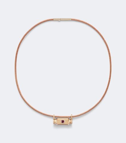 Collier Heart Smash en or 18 ct, cuir et grenat - Marie Lichtenberg - Modalova