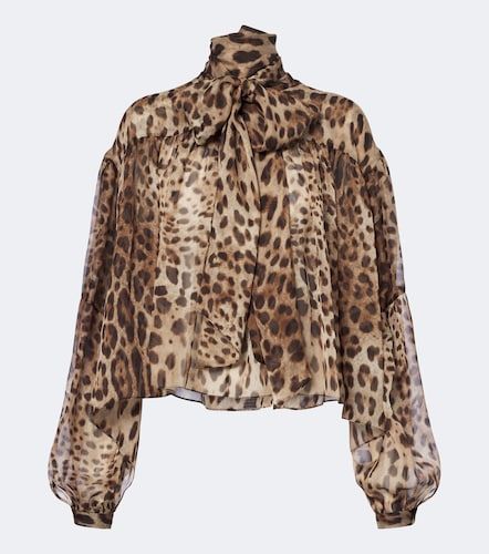 Blouse en soie à imprimé léopard - Dolce&Gabbana - Modalova