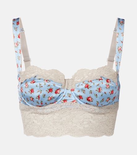 Soutien-gorge en soie et coton à dentelle - Dolce&Gabbana - Modalova