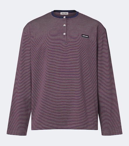 Top Henley en coton à rayures - Miu Miu - Modalova