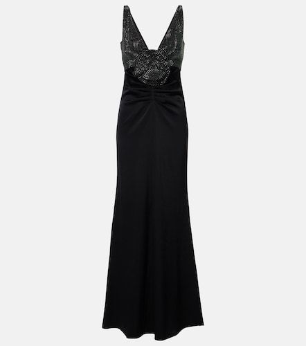 Robe en crêpe de satin à appliqués floraux - Roland Mouret - Modalova