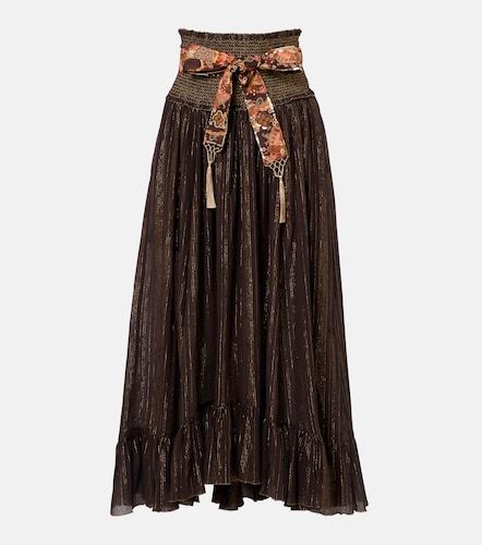 Jupe midi Aster en coton et soie - Zimmermann - Modalova