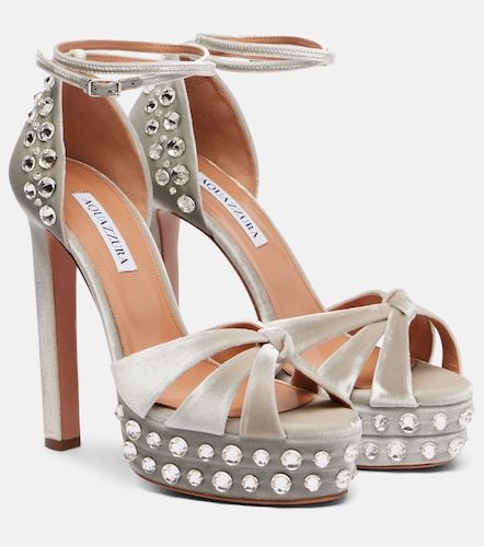 Sandales Cosmic Love à plateau en velours - Aquazzura - Modalova