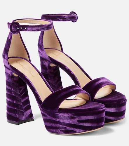 Sandales à plateau Holly en velours - Gianvito Rossi - Modalova