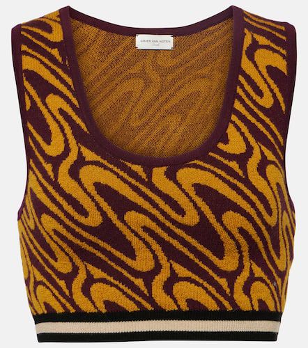 Top raccourci en jacquard - Dries Van Noten - Modalova