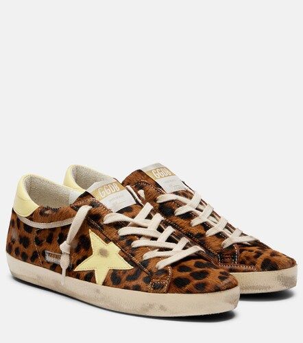 Baskets Super-Star en cuir façon poulain à imprimé léopard - Golden Goose - Modalova