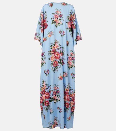 Cafetan en soie mélangée à fleurs - Dolce&Gabbana - Modalova