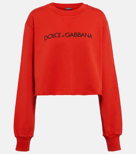 Sweat-shirt raccourci en coton à logo - Dolce&Gabbana - Modalova