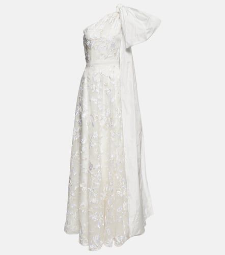 Robe de mariée longue Hanne brodée en soie - Erdem - Modalova