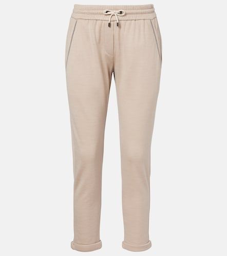 Pantalon de survêtement Monili en coton et soie mélangés - Brunello Cucinelli - Modalova