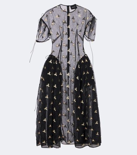 Robe midi en tulle à broderies - Simone Rocha - Modalova