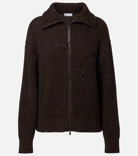 Pull zippé en cachemire et laine mélangés - Brunello Cucinelli - Modalova