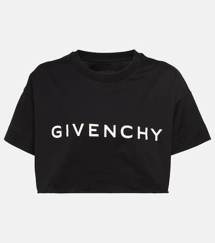 T-shirt raccourci en coton à logo - Givenchy - Modalova