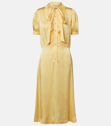 Robe midi en satin à col lavallière - Prada - Modalova