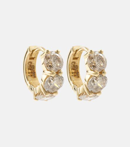 Boucles d'oreilles Huggie en or 18 ct et diamants - Ileana Makri - Modalova