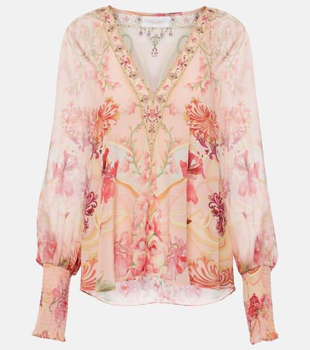 Blouse Blossoms and Brushstrokes en soie - Camilla - Modalova