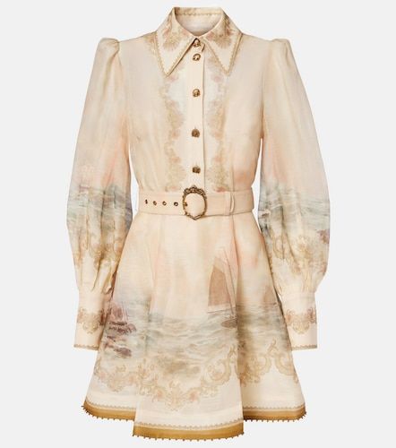 Robe Rebellion Marine imprimée en lin et soie - Zimmermann - Modalova