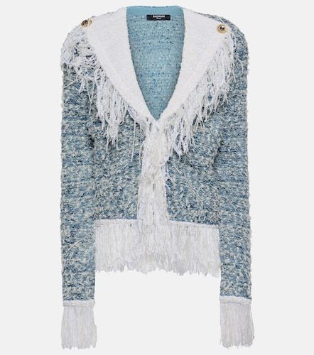 Balmain Veste en denim à franges - Balmain - Modalova