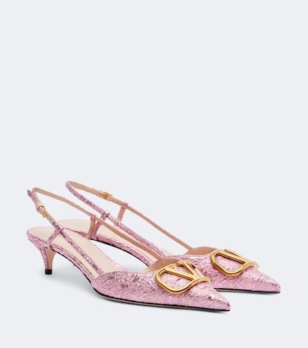 Escarpins slingback VLogo en jacquard - Valentino Garavani - Modalova
