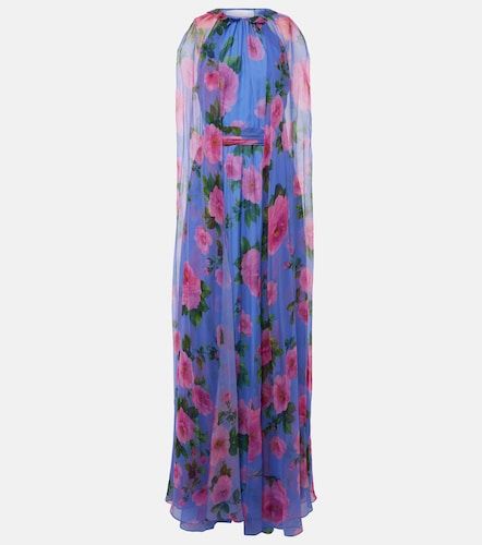 Robe en soie à imprimé floral et cape - Carolina Herrera - Modalova