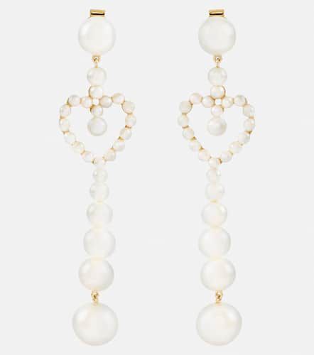 Boucles d'oreilles Pearl Heart en or 14 ct à perles - Sophie Bille Brahe - Modalova