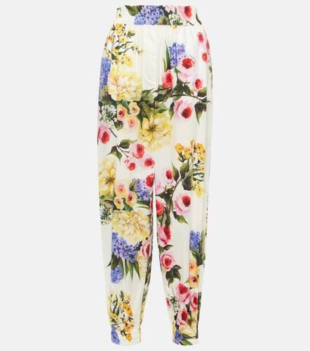 Pantalon tapered en coton à fleurs - Dolce&Gabbana - Modalova