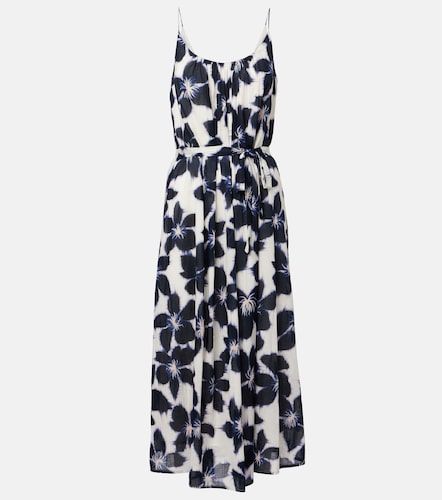 Robe midi en voile de coton à fleurs - Velvet - Modalova