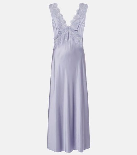 Robe longue Lysandra en satin à finitions en dentelle - Rixo - Modalova